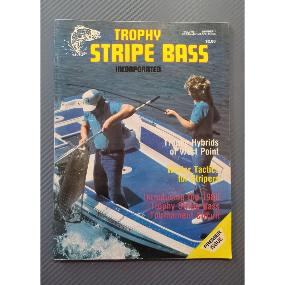 Vintage Trophy Striper Bass Magazine Vol 1 No 1 1986 Premier Fishing Stripers 1x